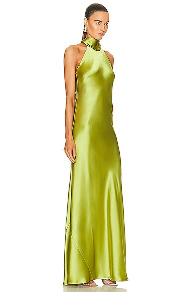 Galvan Sienna Dress In Lime Leaf | ModeSens