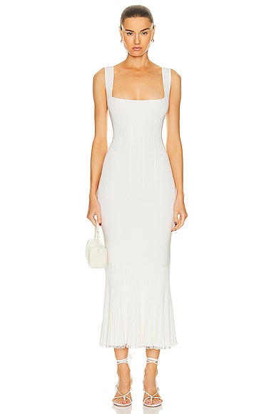 Beaded Bridal Atalanta Long Dress in Cream