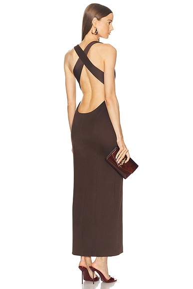 GALVAN Opta Dress in Chocolate
