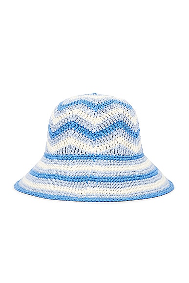 Shop Ganni Crochet Bucket Hat In Heather