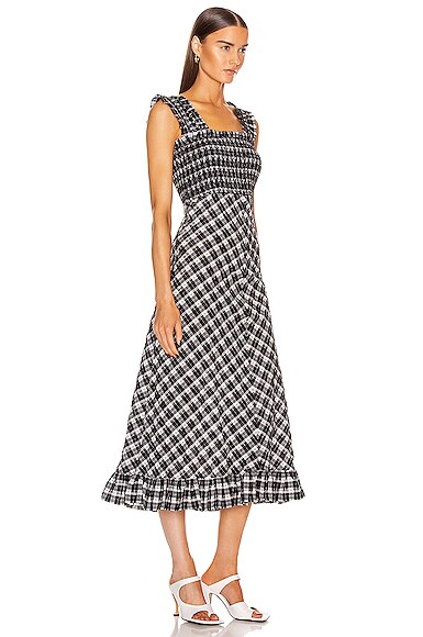 GANNI Seersucker Check Dress,GANF-WD67