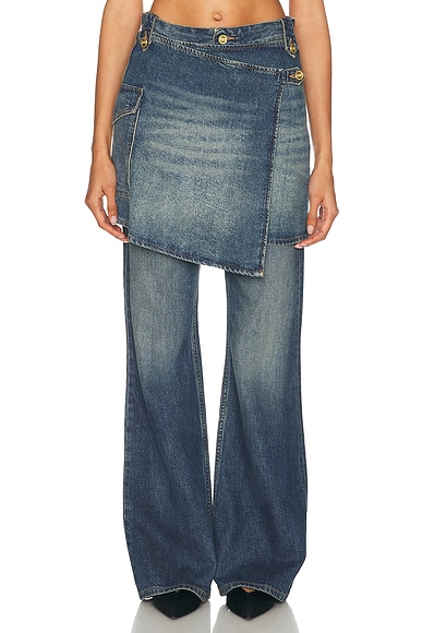 Flared Leg With Skirt Jeans