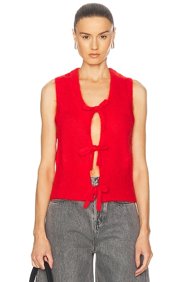 Ganni Sleeveless Vest in Racing Red