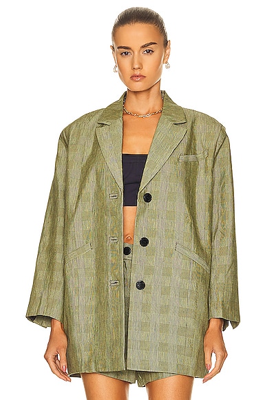 Slub Check Suiting Blazer