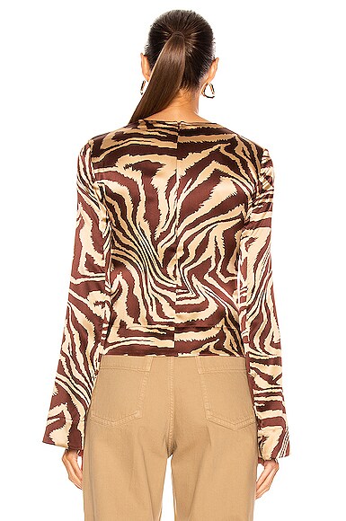 GANNI SILK STRETCH SATIN TOP,GANF-WS70