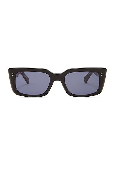 Shop Garrett Leight Gl 3030 Sunglasses In Black & Navy