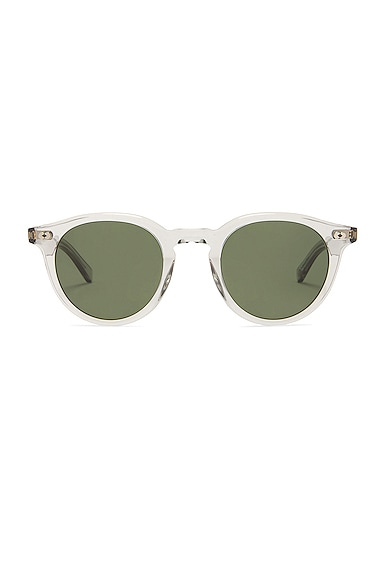 Garrett Leight Transparent Clune Sunglasses In Light Grey & Pure Green