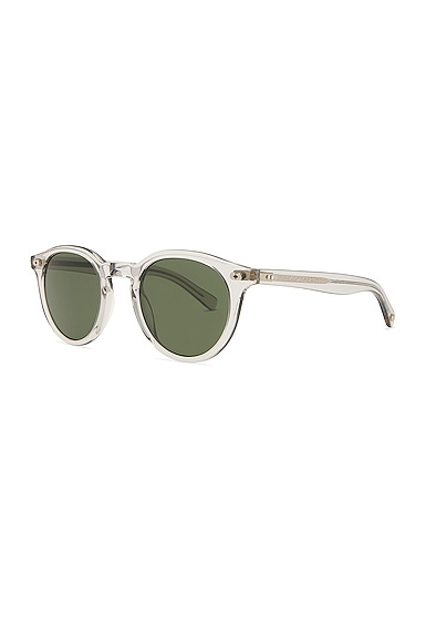 Shop Garrett Leight Clune X Sunglasses In Light Grey & Pure Green