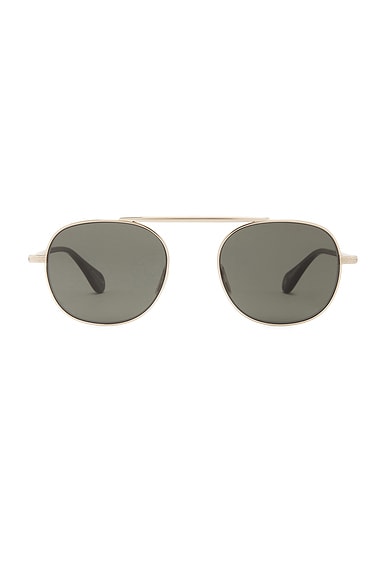 Garrett Leight Van Buren II Sun Sunglasses in Silver-Sea Grey/ Flat Pure Blue Smoke