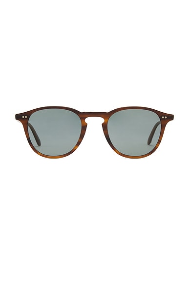 Garrett Leight Hampton Sun in Matte Saddle Tortoise & Semi-Flat Bluesmoke