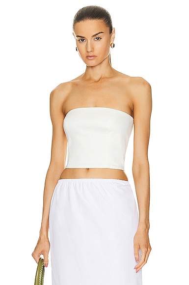 Gauge81 White Lica Linen Cropped Top
