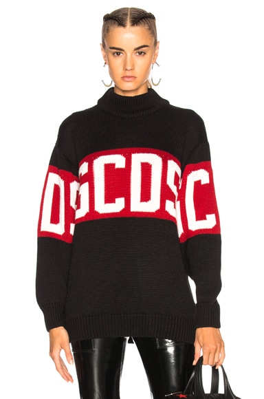 GCDS Knitwear Sweatshirt in Black | FWRD