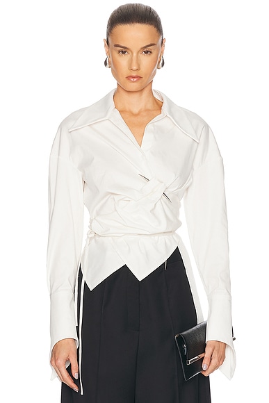 Christopher Esber Inbuilt Bra Shirt in White | FWRD Christopher Esber Inbuilt Bra Shirt in White | FWRD