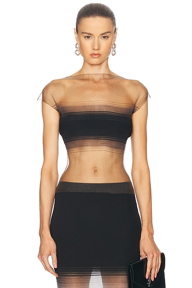 Grace Ling Evanescent Censor Top in Fume