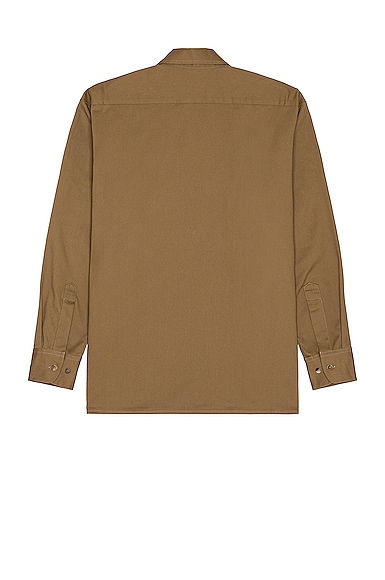 Shop Ghiaia Cashmere Cotton Working Shirt In Cacao