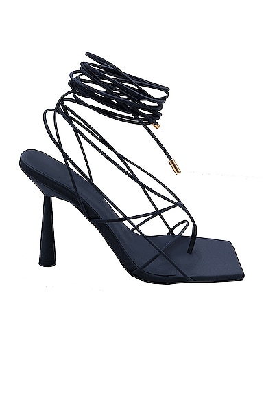 GIA BORGHINI x RHW Short Lace Up Sandal in Navy