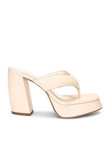 GIA BORGHINI Platform Flip Flop Sandal in Cream
