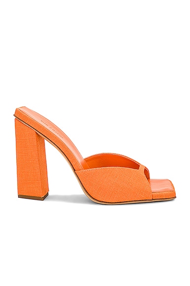 Gia Borghini X Rhw Square Toe Mule In Orange