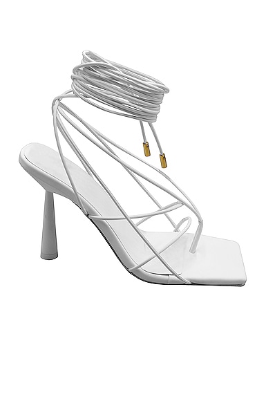 GIA BORGHINI x RHW Short Lace Up Sandal in White