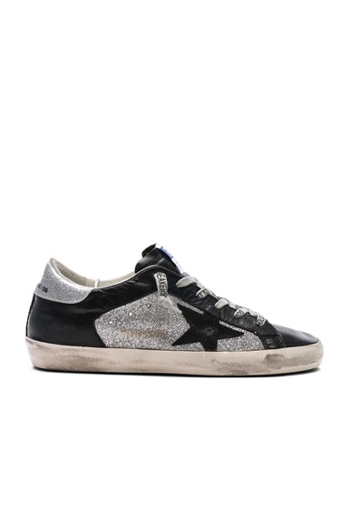 black francy sneakers in leather with glittery star