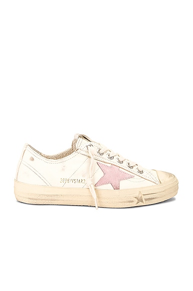 Golden Goose V-star 2 Sneaker in Beige & Antique Pink