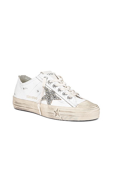 Shop Golden Goose V-star 2 Sneaker In White & Platinum