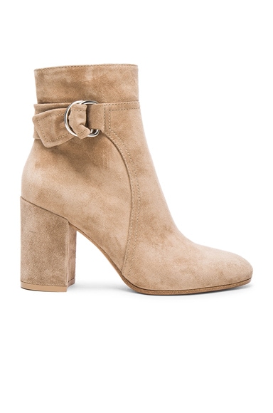 Suede Belted Ankle Boots
