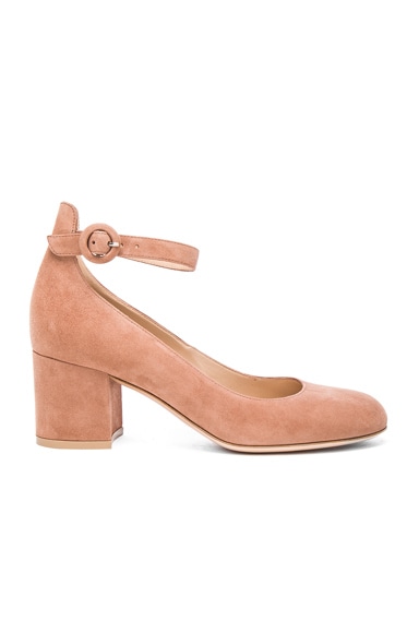 Suede Ankle Strap Flats