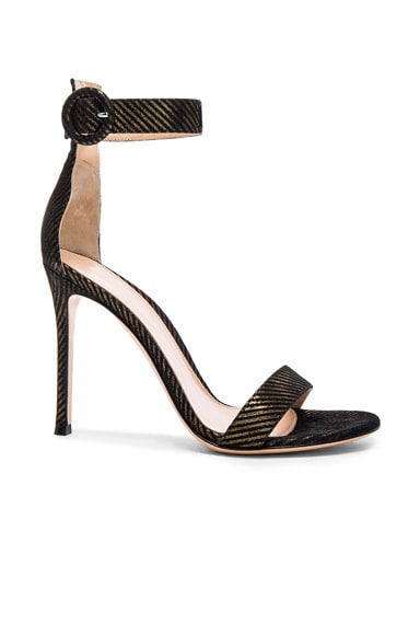 Metallic Pinstripe Portofino Heels