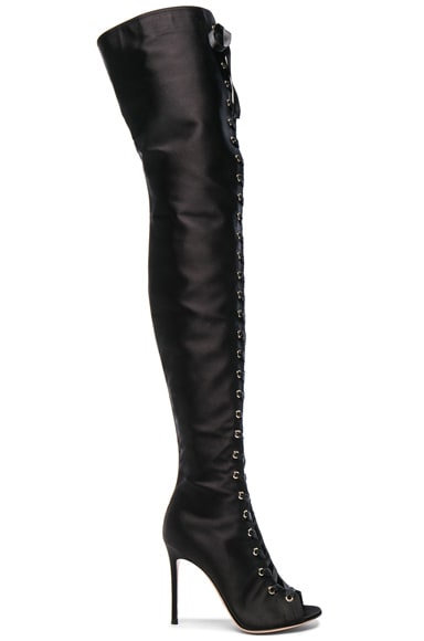 Satin Marie Lace Up Boots