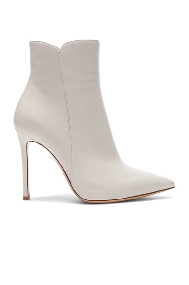 Gianvito Rossi Nappa Leather Levy Ankle Boots in Off White | FWRD