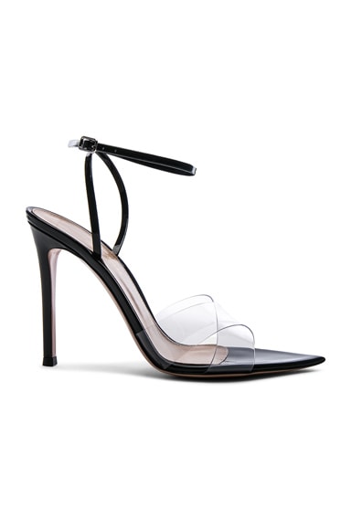 Gianvito Rossi Patent & Plexi Ankle Strap Stark Sandals in Transparent ...