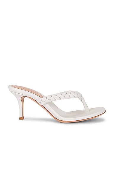 Gianvito Rossi Braid Thong Sandals in White