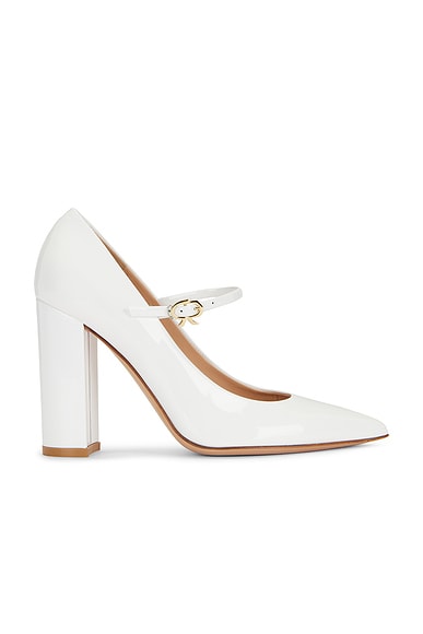 Gianvito Rossi Ribbon Jane Pump in White