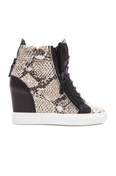 snake wedge sneakers