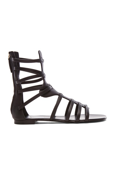 Giuseppe Zanotti Gladiator Leather Sandals in Black | FWRD
