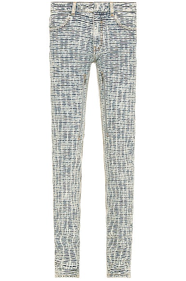 Skinny Fit Denim Trousers With Zip