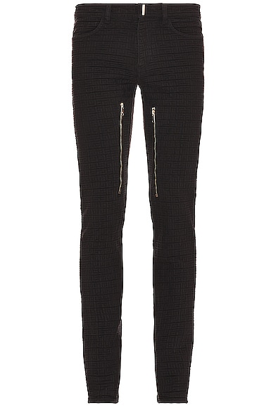 Skinny Fit Denim Trousers With Zip