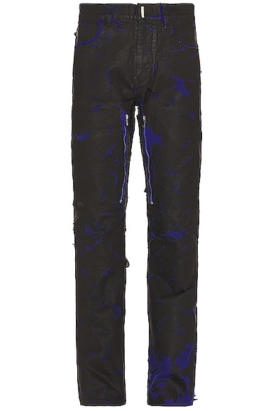 Straight Fit Denim Trouser With Zip