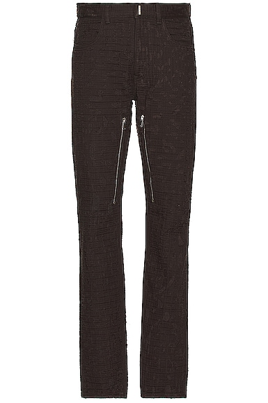 Slim Fit Denim Trousers With Zips