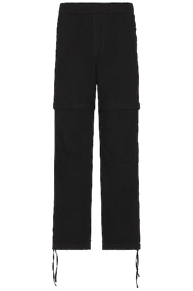 Shop Givenchy Elasticated Waist Zip Off Denim Pants In Black