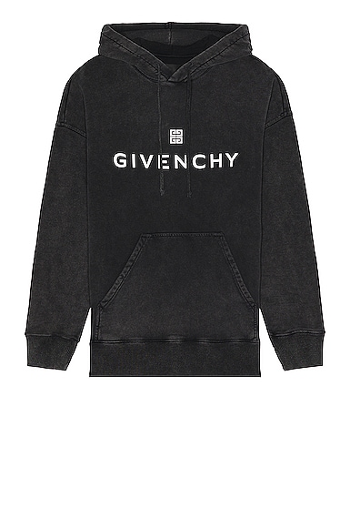Givenchy Slim Fit Print Hoodie in Charcoal