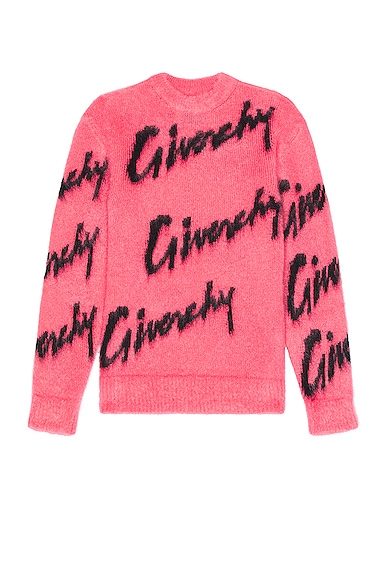 Givenchy Intarsia Mohair Sweater in Pink