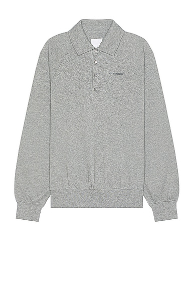 Givenchy Buttoned Sweatshirt in Light Grey Melange