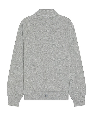 Shop Givenchy Buttoned Sweatshirt In Light Grey Melange