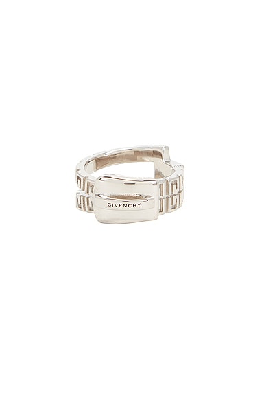 Givenchy G Zip Silvery Ring in Metallic Silver