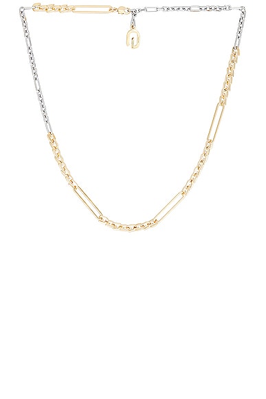 Shop Givenchy G Link Mixed Necklace In Golden & Silvery