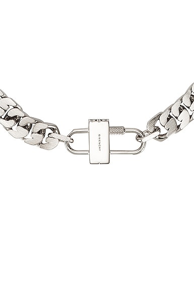 Shop Givenchy G Chain Lock Small Necklace In Silvery