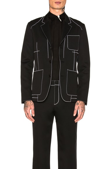 Givenchy Satin collar, contrasting long dress tailored jacket black
