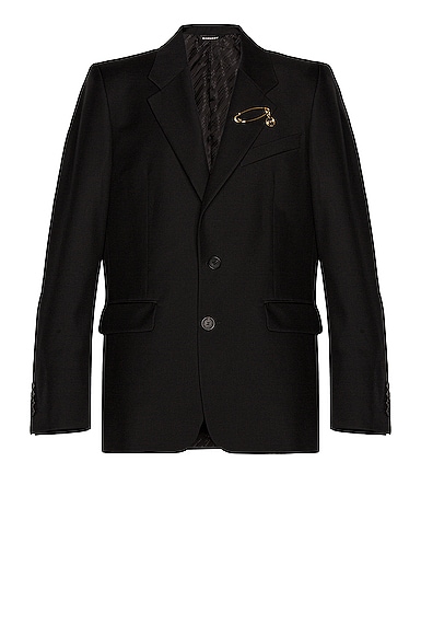 2 Button Notch Lapel Jacket with Pin
